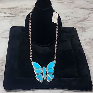 NWT Kendra Scott Ember Butterfly Turqouise Statement necklace